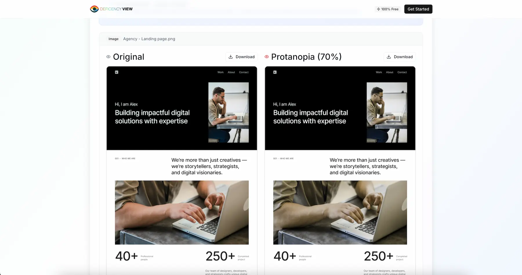 DeficiencyView Color Blindness Simulator